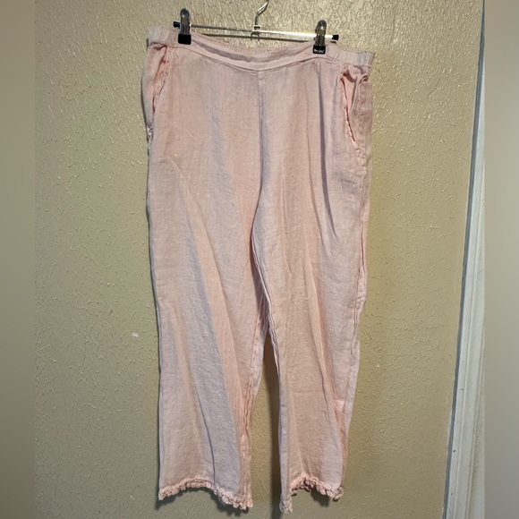 Pineapple Patch 2 Pants - Vintage Pineapple Patch 2‎ Linen Pants Cropped Size Medium